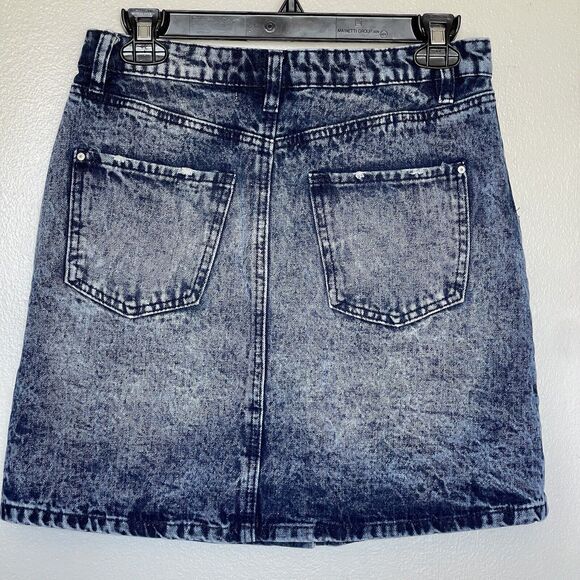 Refuge Womens Skirt Sz Small Acid Washed Button down Denim Mini Distressed Y2k - Picture 8 of 12